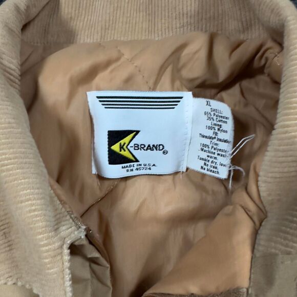 Vintage K-Brand Asgrow O’s Gold Bomber Jacket Men’s XL Tan Thinsulate USA - Picture 3 of 6